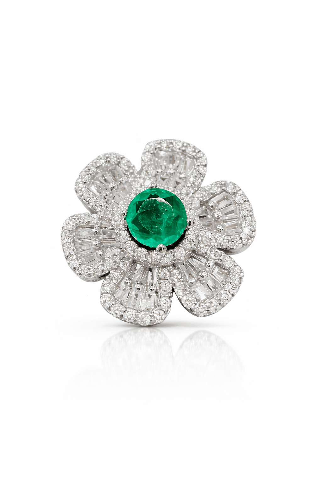 Emerald Bloom Crystal Ring - alternate view