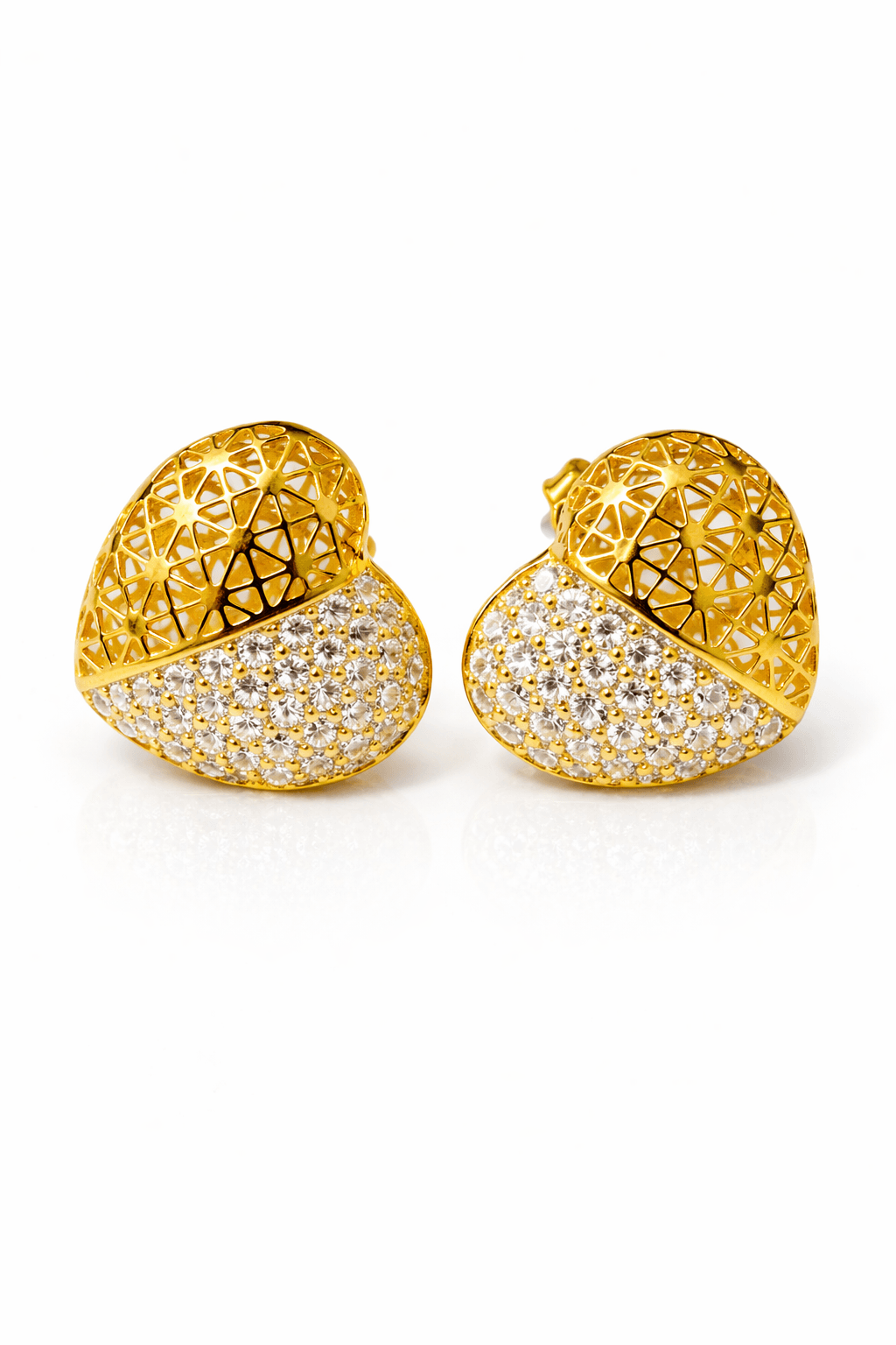 Heart Pavé Stud Earrings - alternate view