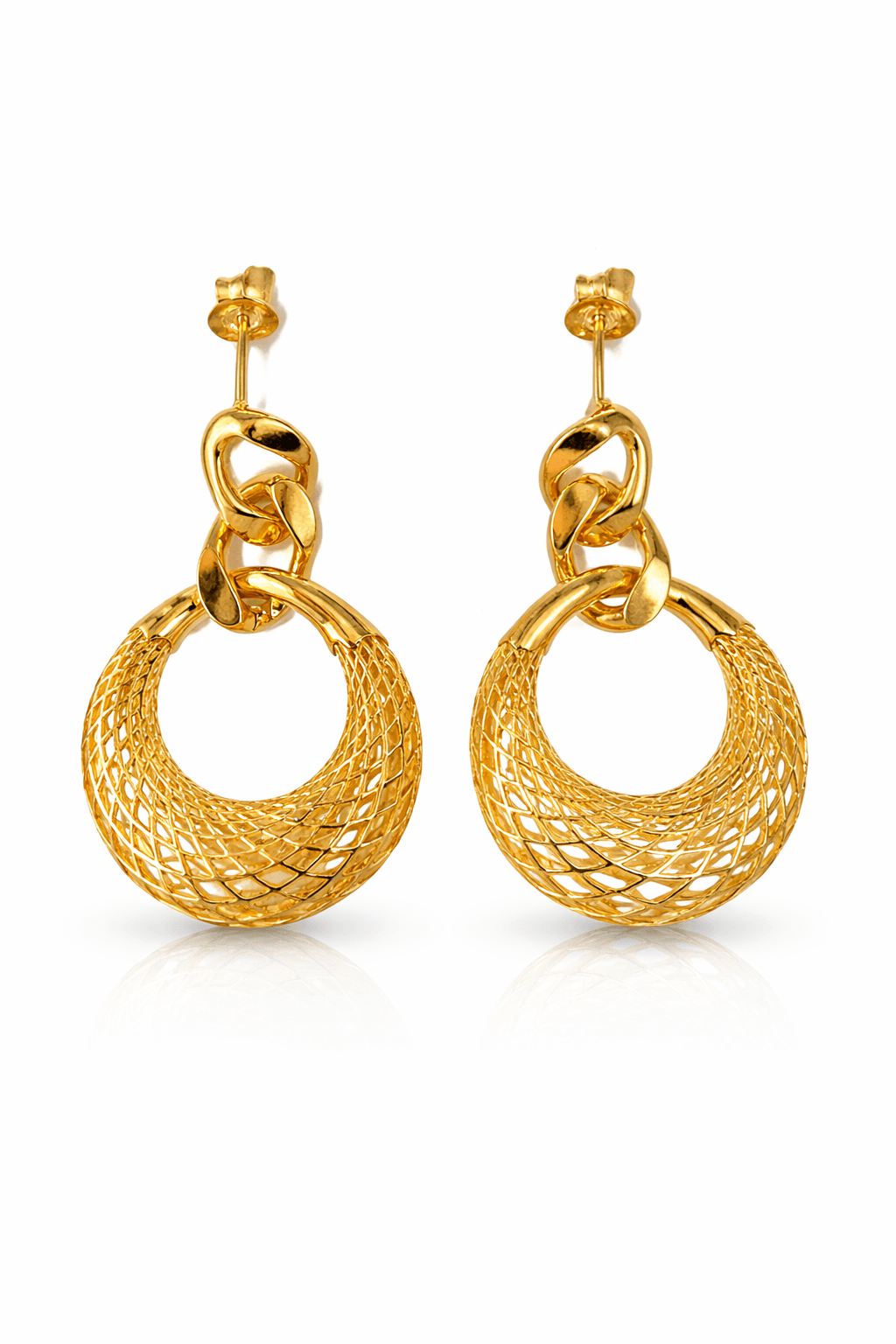 Interlocked Chain Hoop Earrings - alternate view