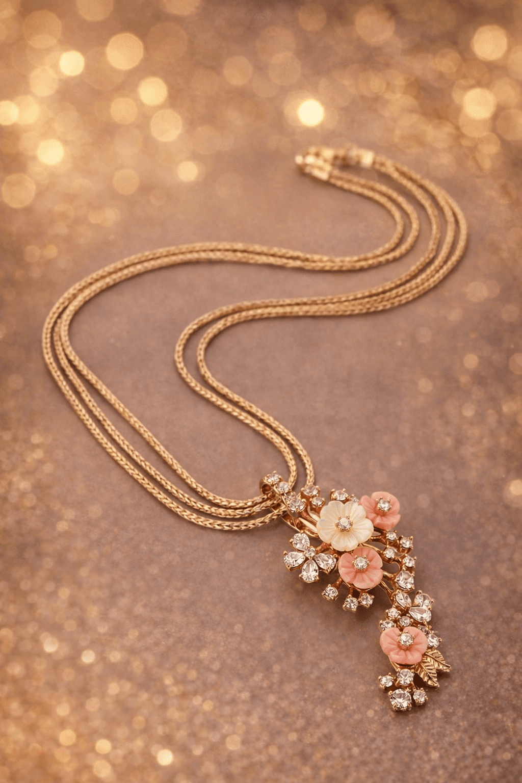 Silvpop Peach Blossom Cascade Pendant Set