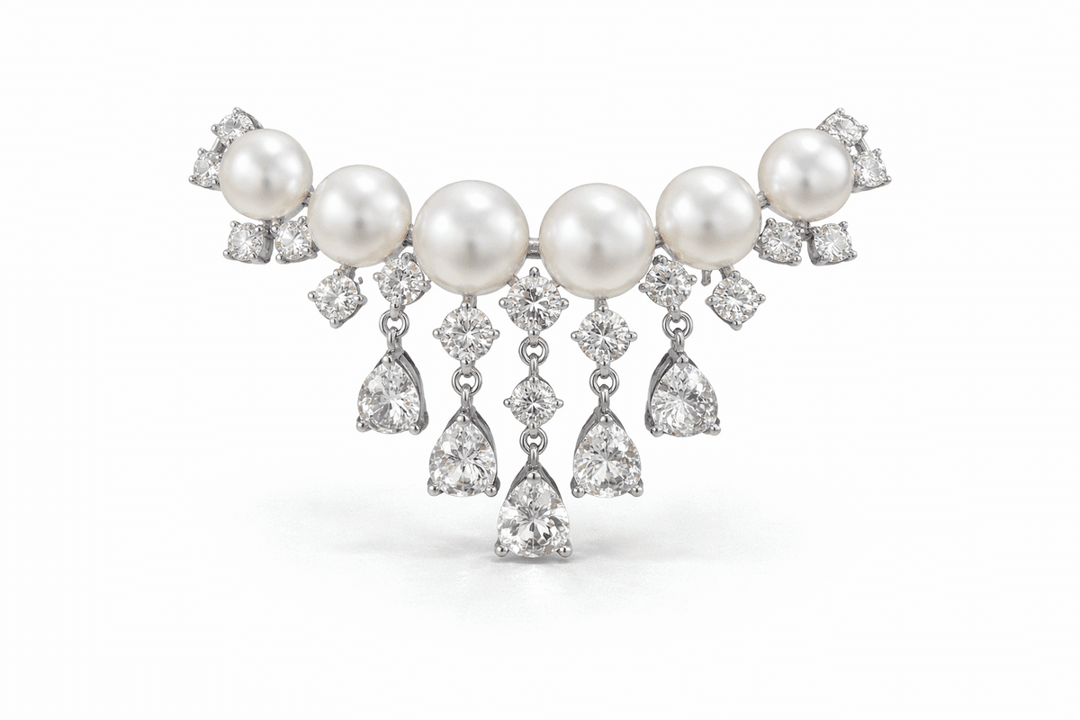 Pearl Radiance Crystal Brooch - alternate view