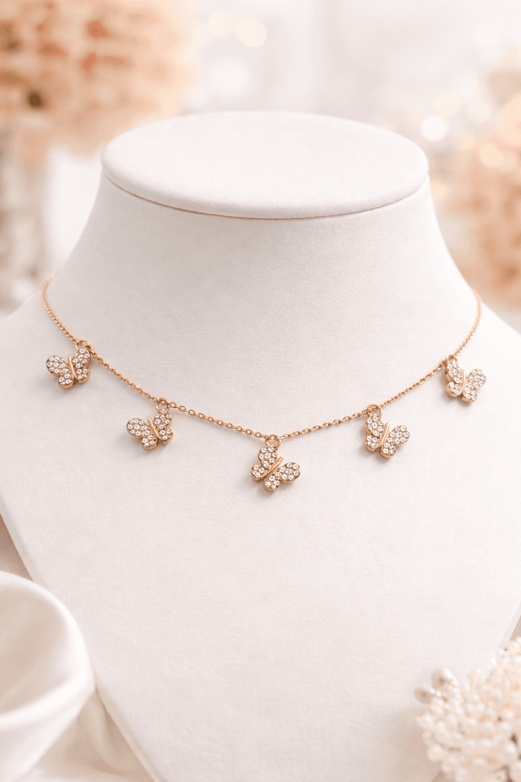 Silvpop Crystal Butterfly Charm Necklace