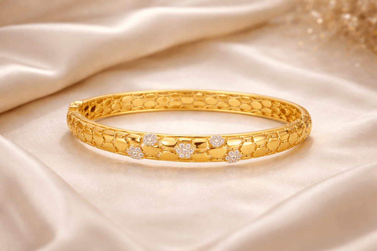 Silvpop Honeycomb Crystal Accent Bangle