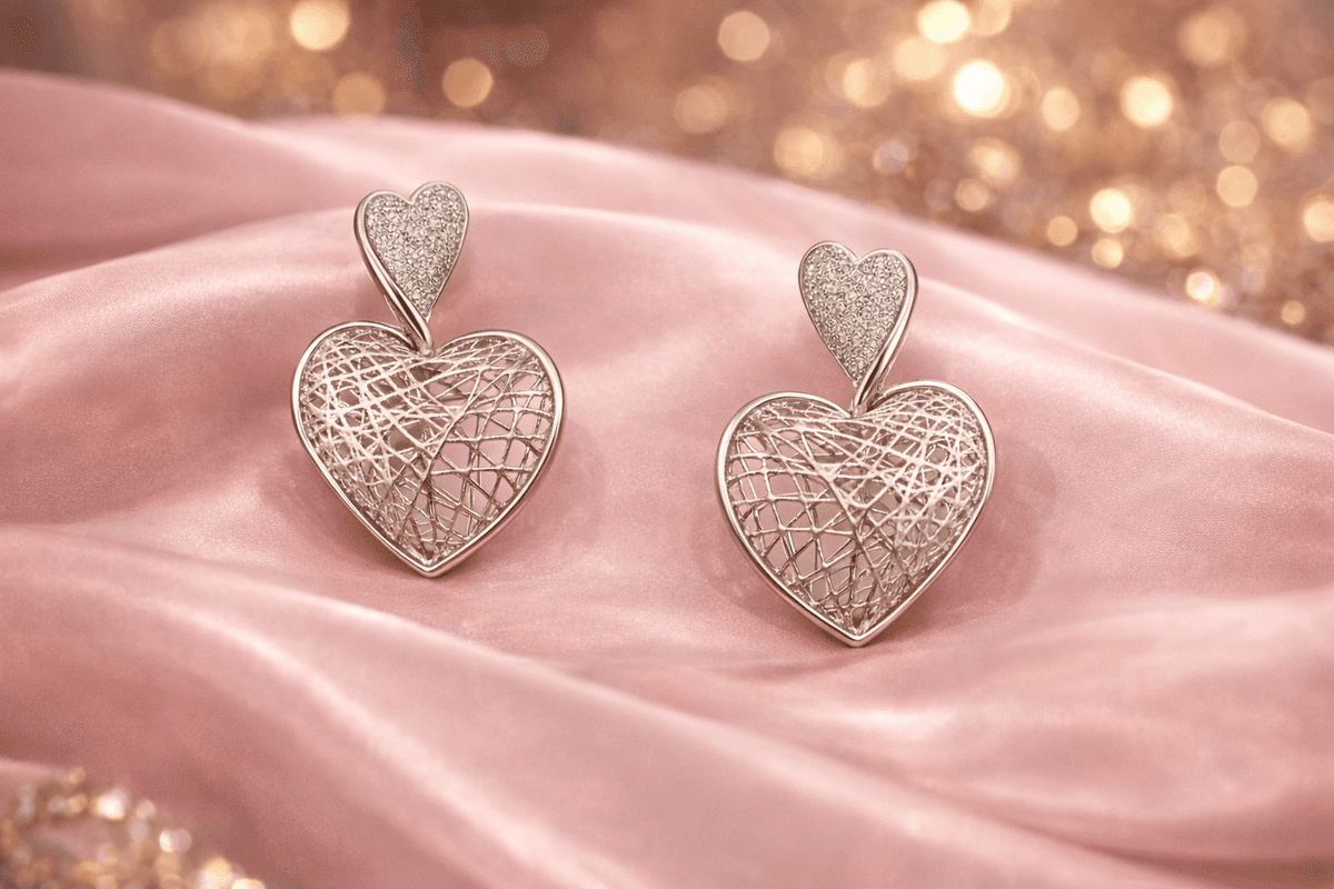 Silvpop Interwoven Heart Drop Earrings
