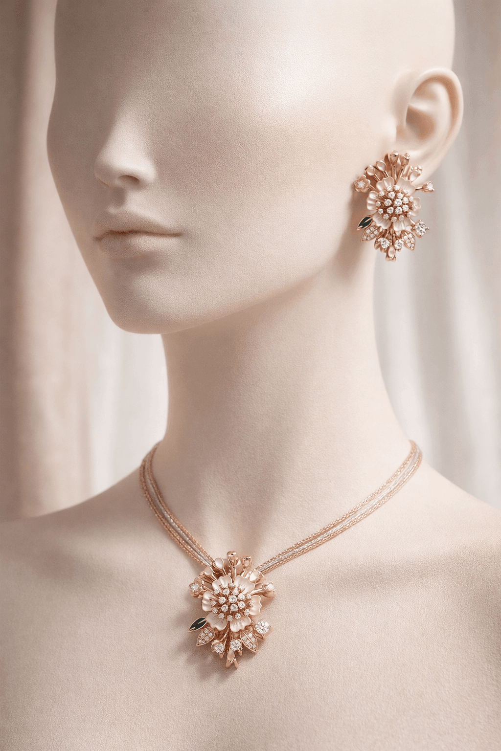 Blush Petal Bloom Pendant Set