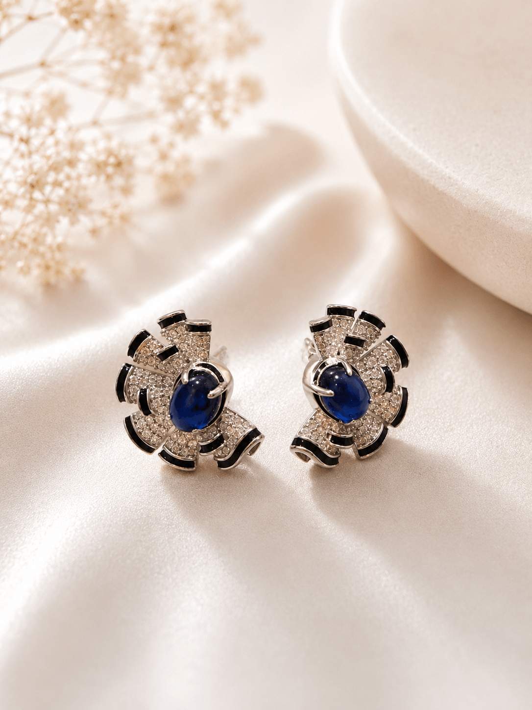 Midnight Sapphire Studs - alternate view
