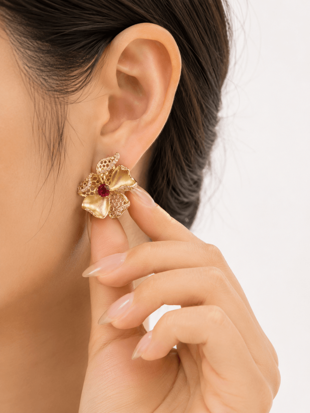 Ruby Bloom Earrings