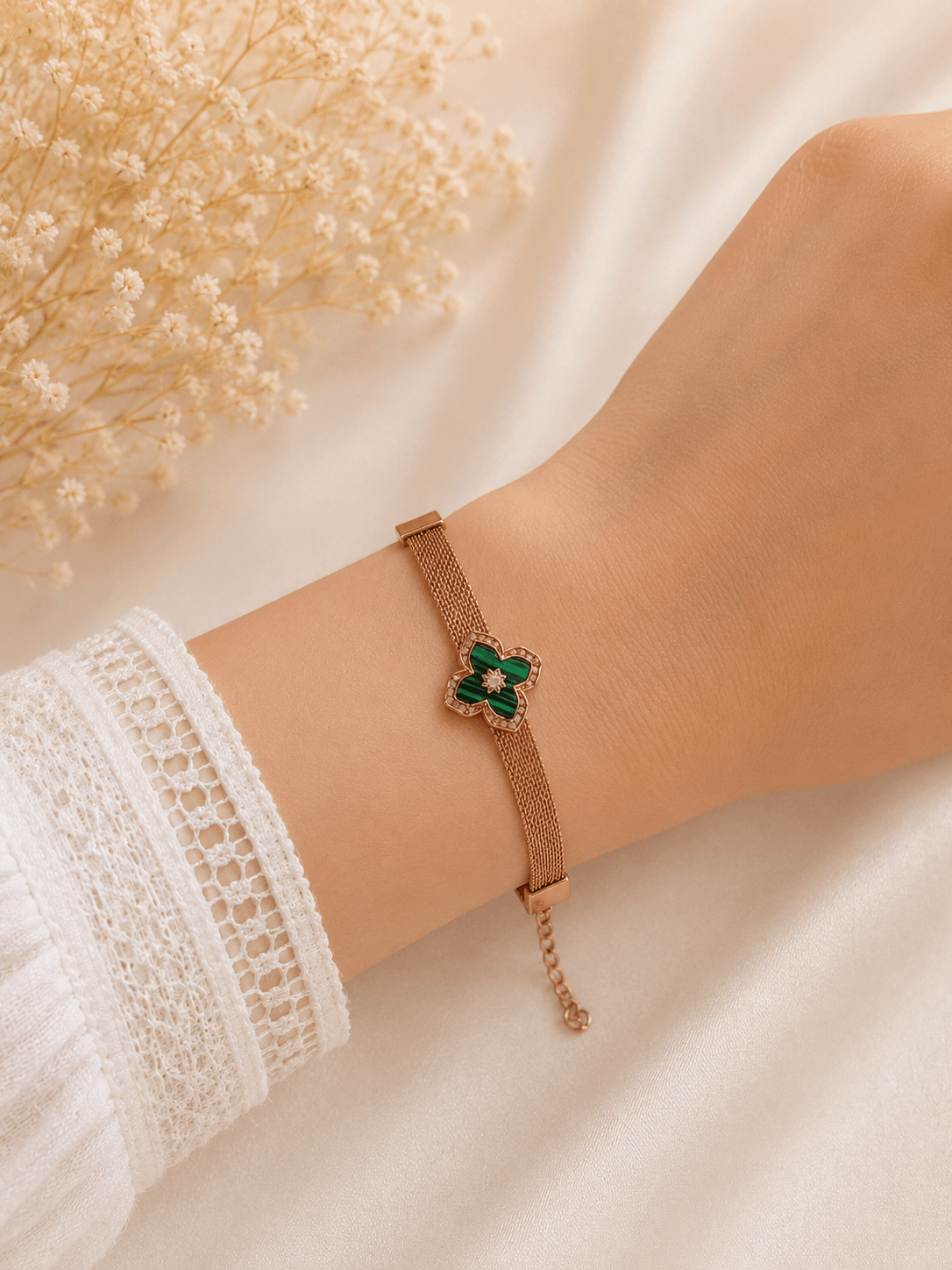 Emerald Clover Bracelet