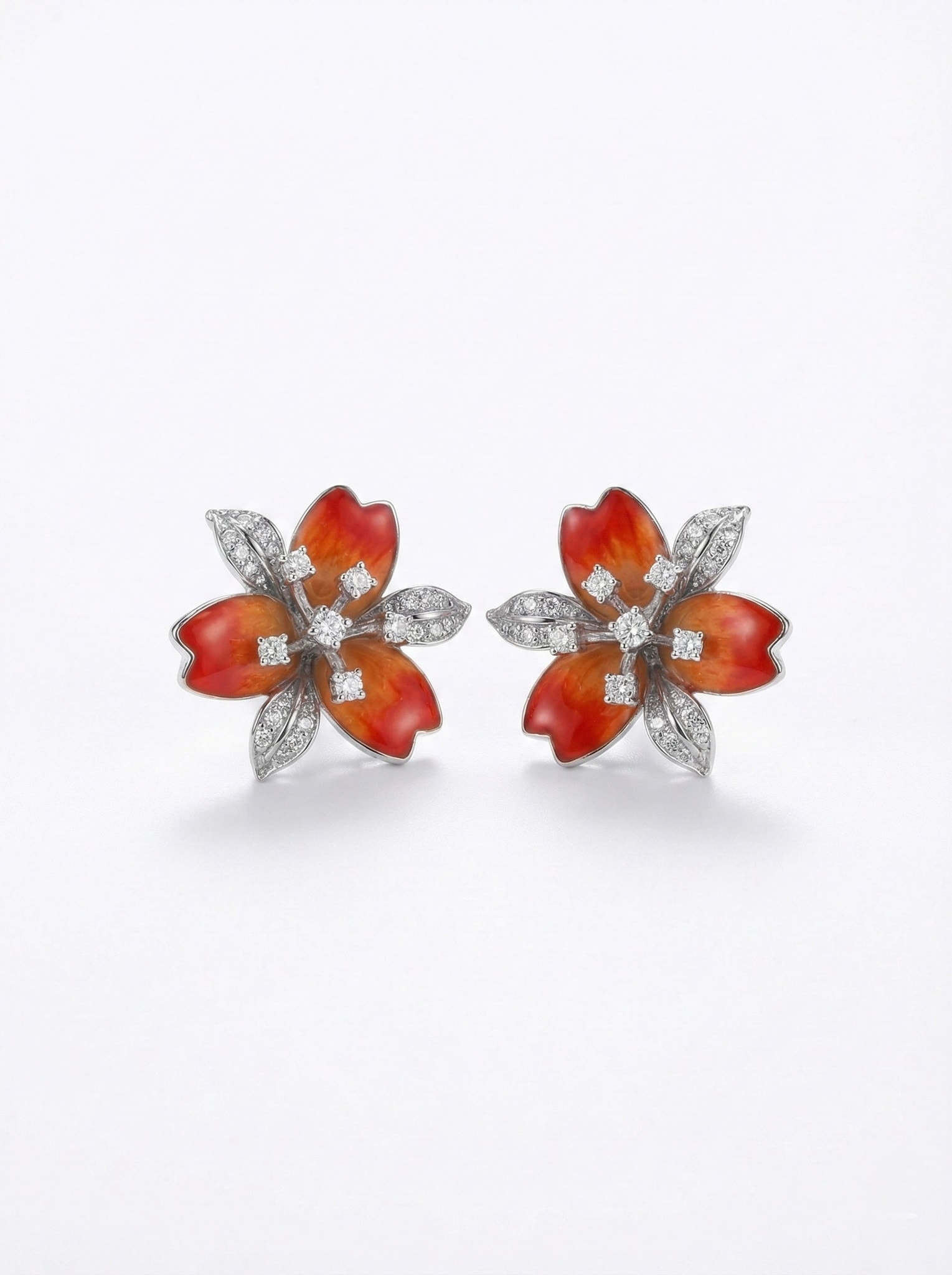 Flame Blossom Earrings - alternate view