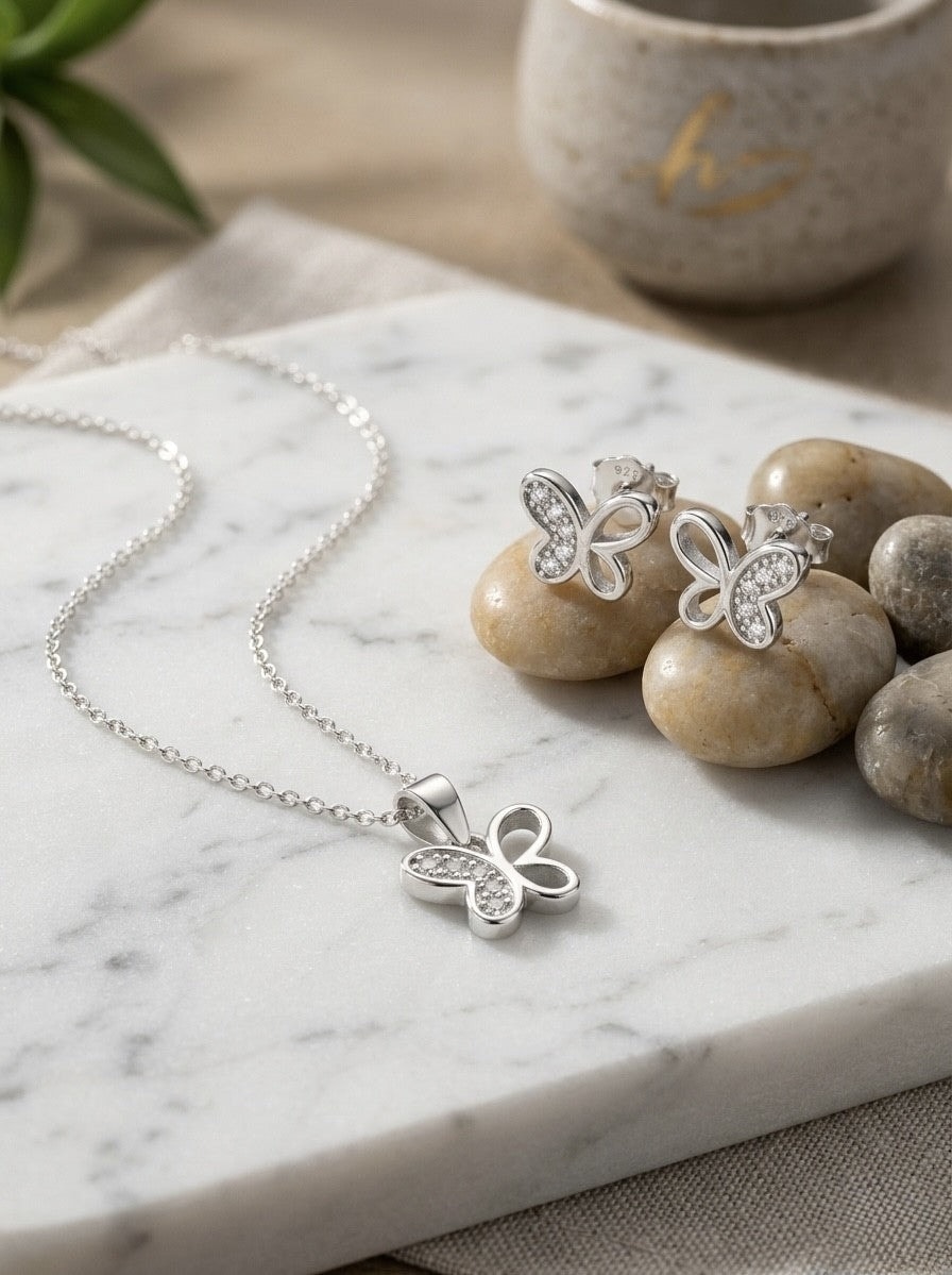 Flutter Grace Butterfly Pendant Set