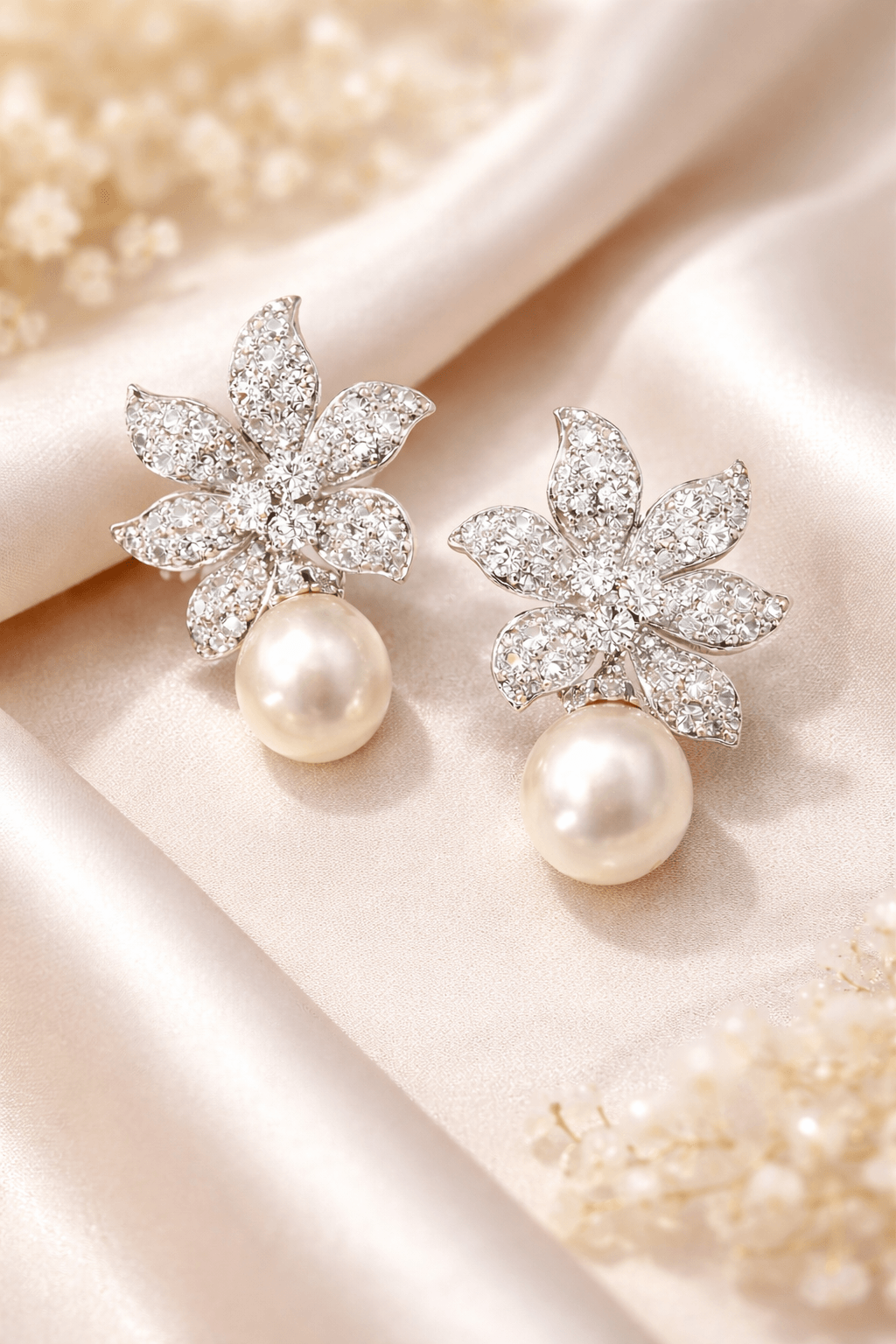 Pearl Blossom Drop Earrings