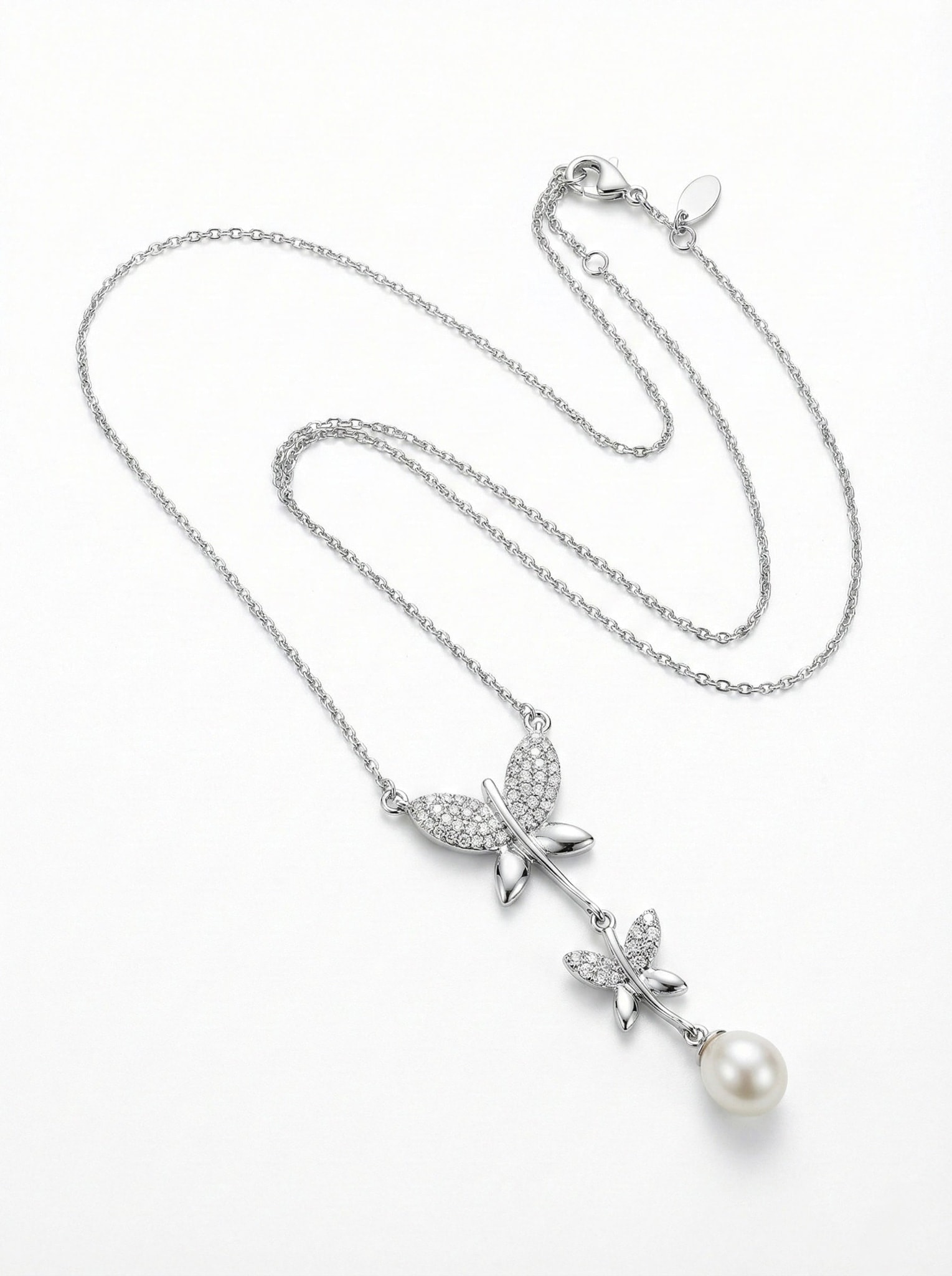 Pearl Butterfly Pendant - alternate view