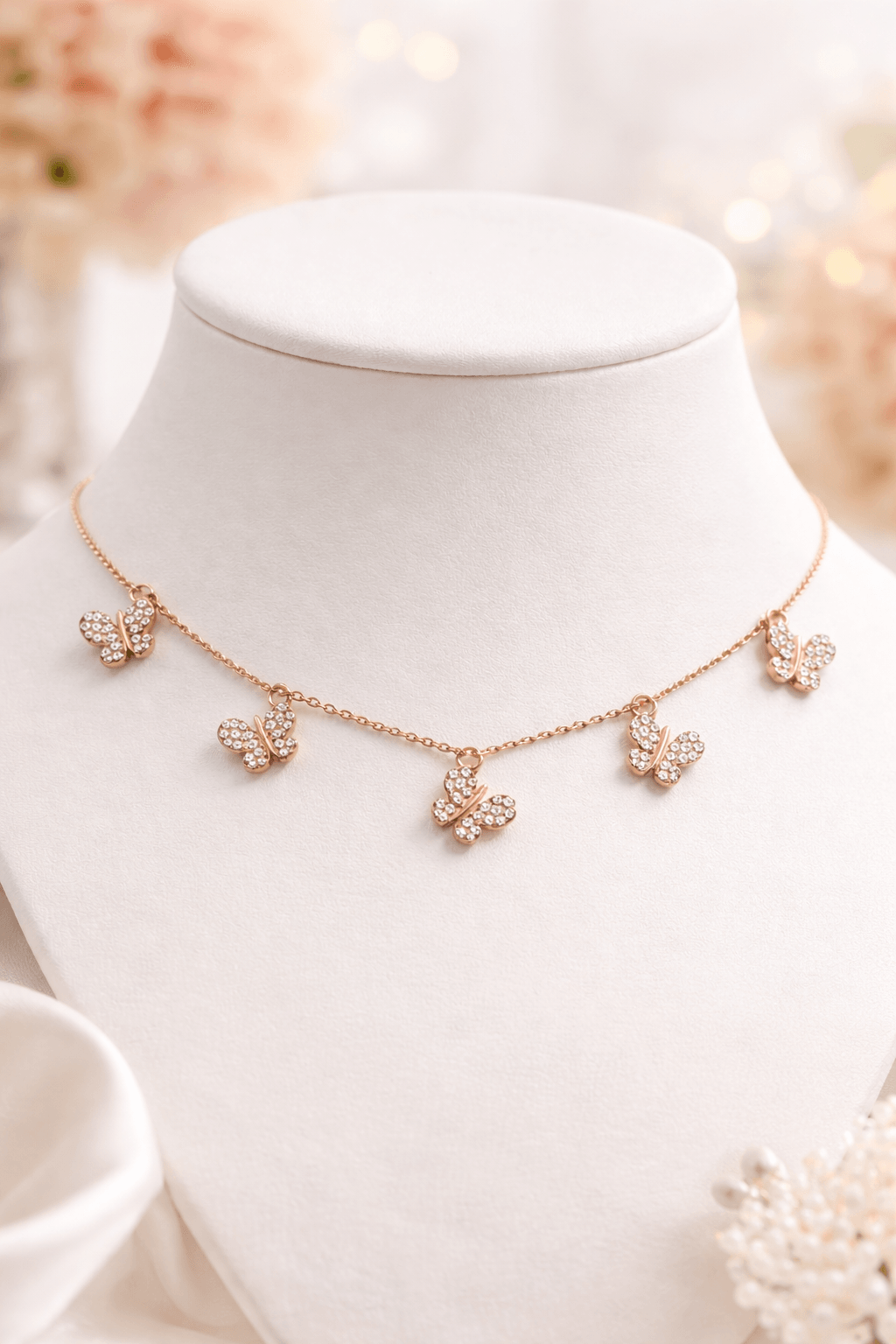 Silvpop Crystal Butterfly Charm Necklace