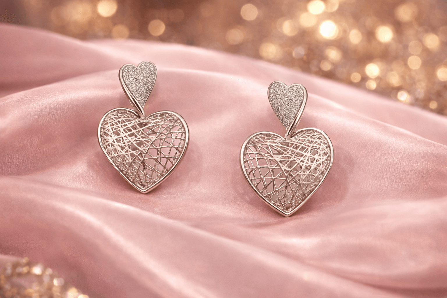 Silvpop Interwoven Heart Drop Earrings