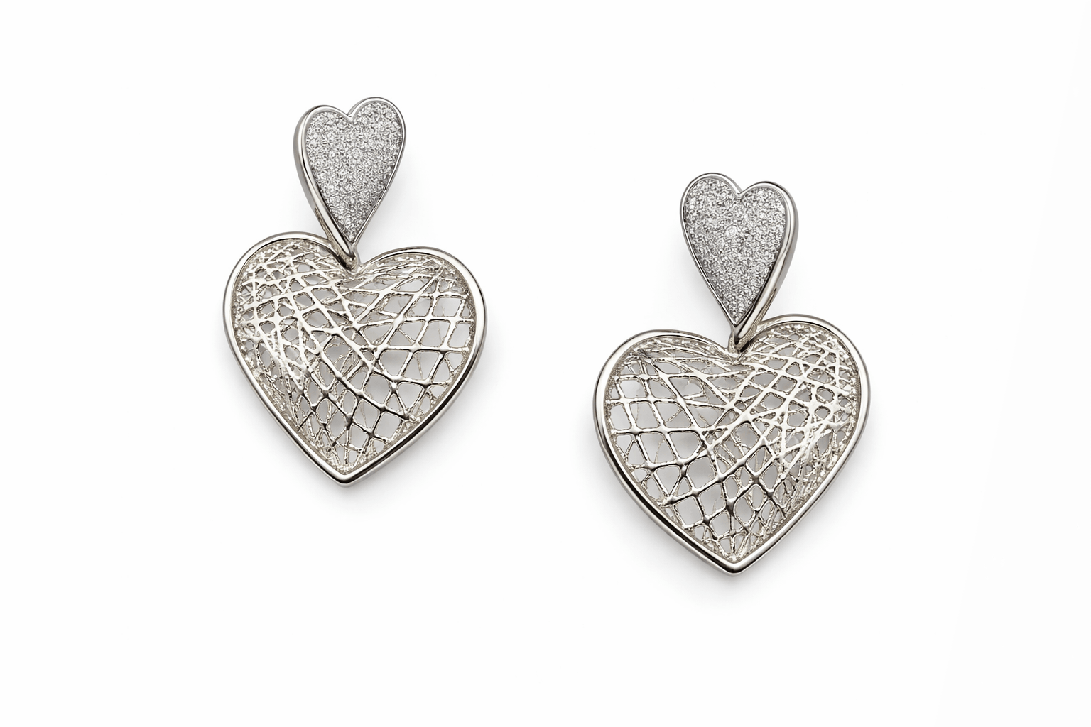 Silvpop Interwoven Heart Drop Earrings - alternate view