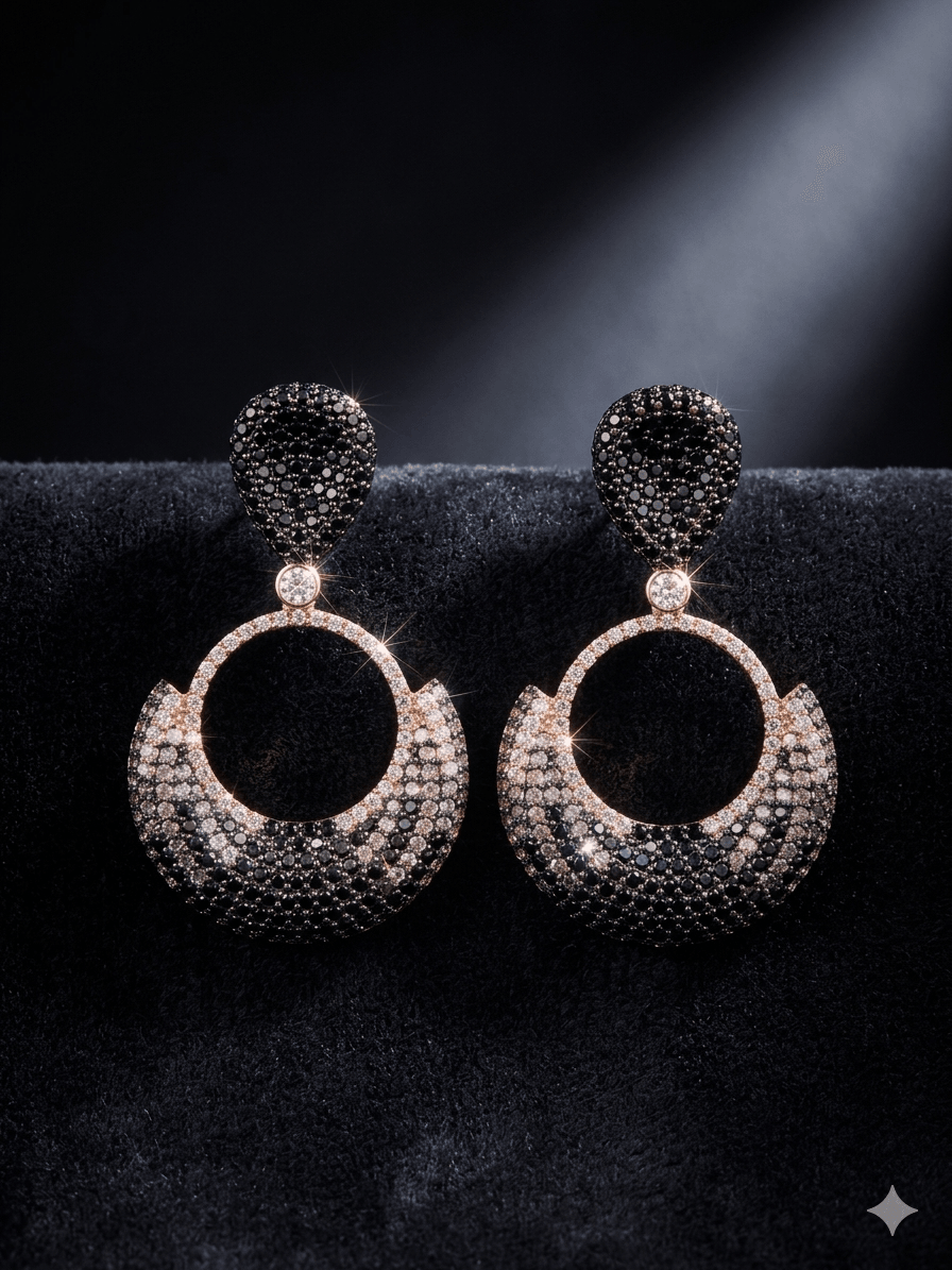 Midnight Halo Statement Earrings