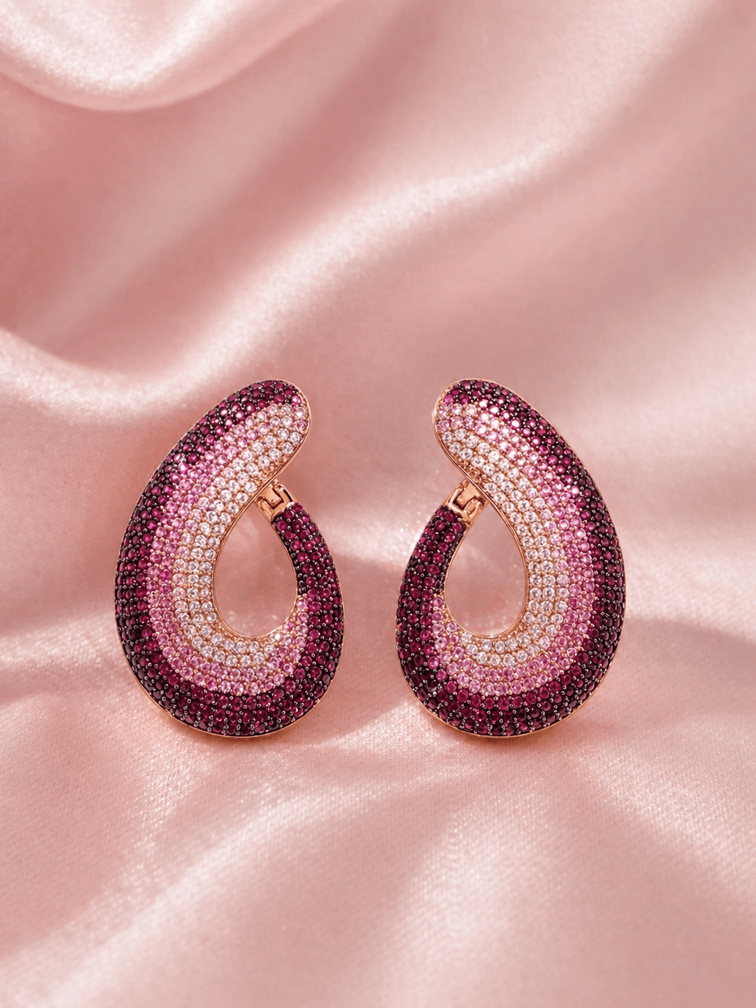 Blush Ombre Oval Hoops - alternate view