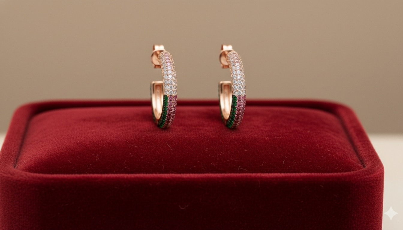 Trinity Ombre Hoop Earrings - alternate view